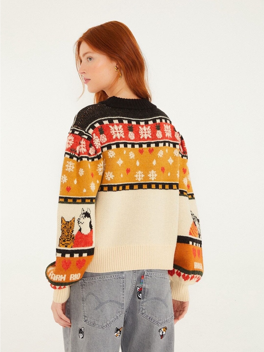 NWT FARM Rio Naughty and Nice Fair Isle Sweater Small - Picture 5 of 11